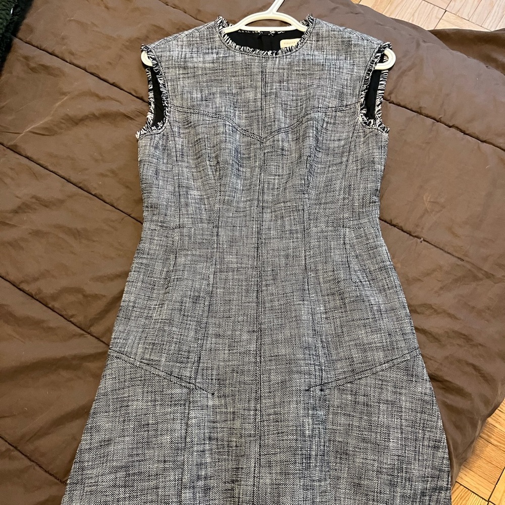 Rebecca Taylor size 4 sleeveless high neck a line silhouette gray dress